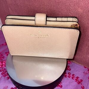 Kate Spade NY Madison Medium Compact Bifold Wallet Conch Pink